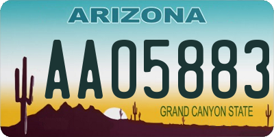AZ license plate AAO5883