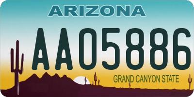 AZ license plate AAO5886
