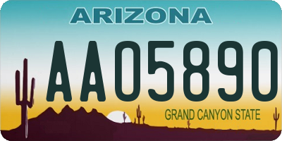 AZ license plate AAO5890