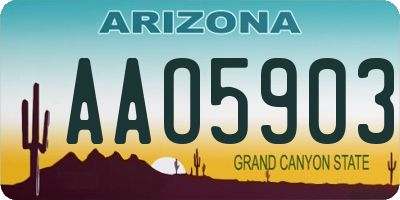 AZ license plate AAO5903