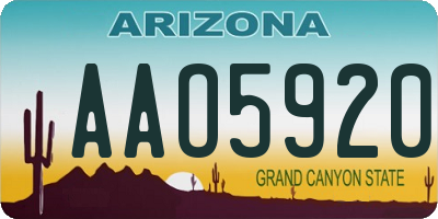 AZ license plate AAO5920