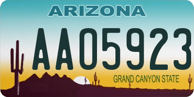 AZ license plate AAO5923