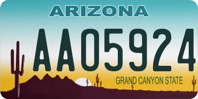 AZ license plate AAO5924