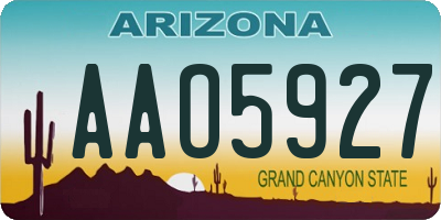 AZ license plate AAO5927