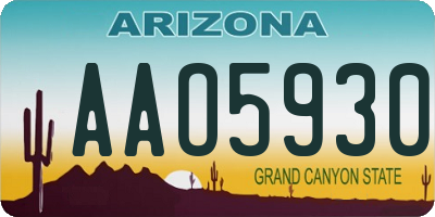 AZ license plate AAO5930