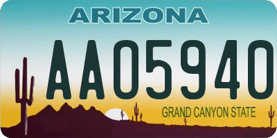 AZ license plate AAO5940