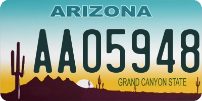 AZ license plate AAO5948