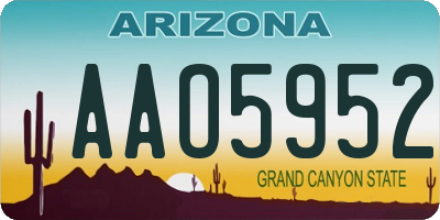 AZ license plate AAO5952