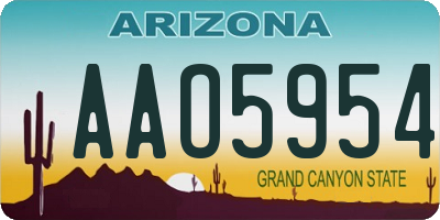 AZ license plate AAO5954