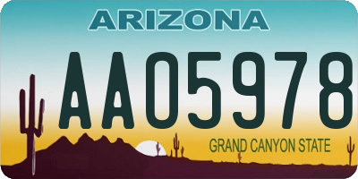 AZ license plate AAO5978