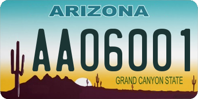 AZ license plate AAO6001