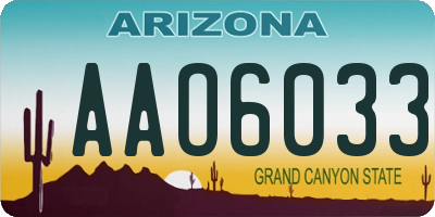 AZ license plate AAO6033