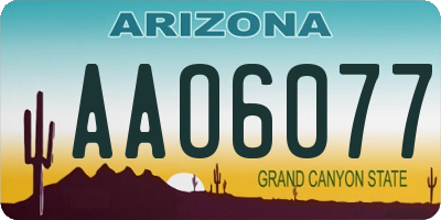 AZ license plate AAO6077