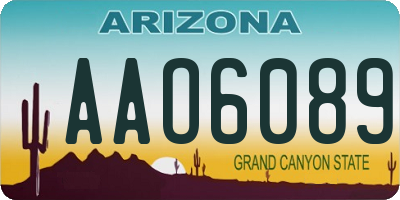 AZ license plate AAO6089