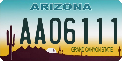 AZ license plate AAO6111