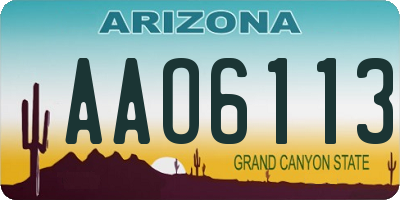 AZ license plate AAO6113