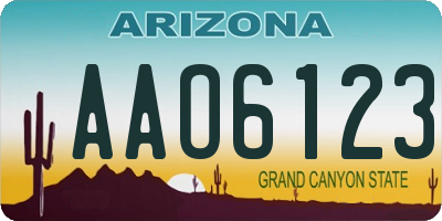 AZ license plate AAO6123