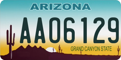 AZ license plate AAO6129