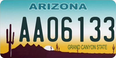 AZ license plate AAO6133