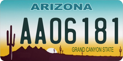 AZ license plate AAO6181