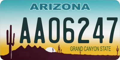 AZ license plate AAO6247
