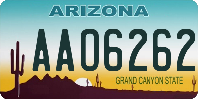 AZ license plate AAO6262