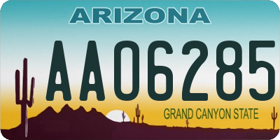AZ license plate AAO6285
