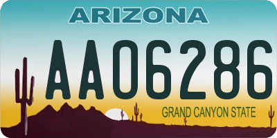 AZ license plate AAO6286