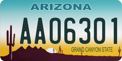 AZ license plate AAO6301