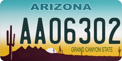 AZ license plate AAO6302