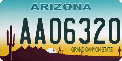 AZ license plate AAO6320