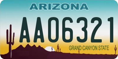 AZ license plate AAO6321