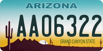 AZ license plate AAO6322