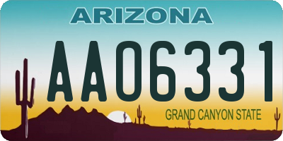 AZ license plate AAO6331