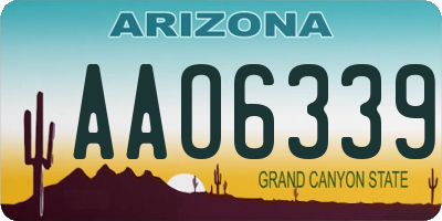 AZ license plate AAO6339