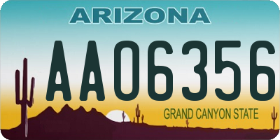 AZ license plate AAO6356