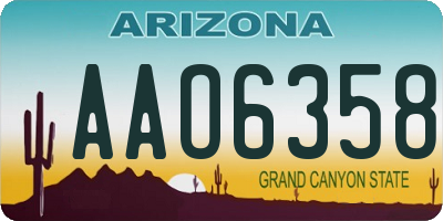 AZ license plate AAO6358