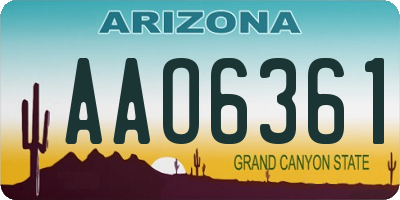 AZ license plate AAO6361