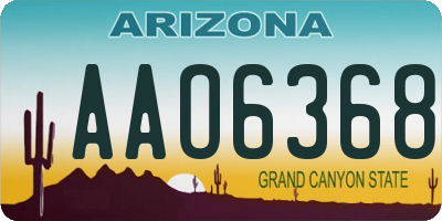 AZ license plate AAO6368