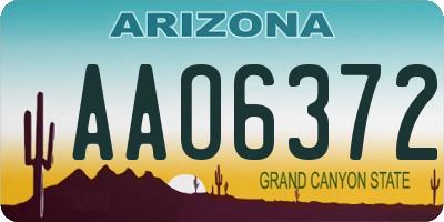 AZ license plate AAO6372