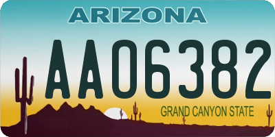 AZ license plate AAO6382