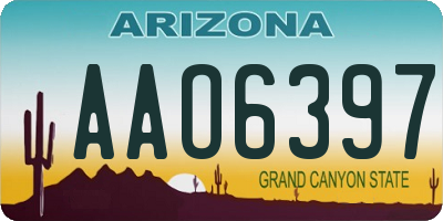 AZ license plate AAO6397