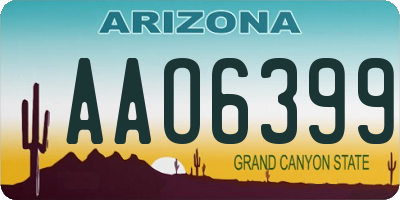 AZ license plate AAO6399