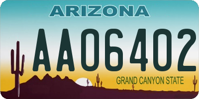AZ license plate AAO6402
