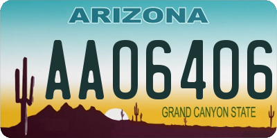 AZ license plate AAO6406
