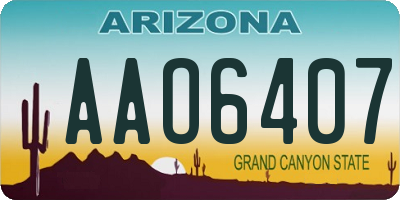 AZ license plate AAO6407