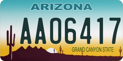 AZ license plate AAO6417