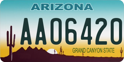 AZ license plate AAO6420