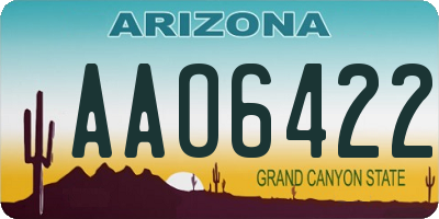 AZ license plate AAO6422