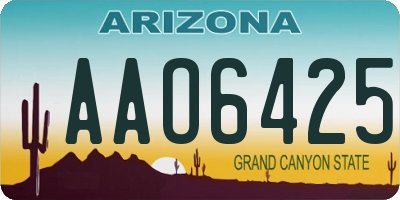 AZ license plate AAO6425